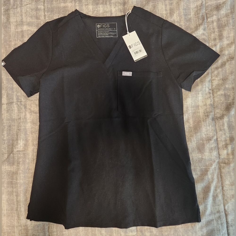 FIGS Black Scrub Top Womens